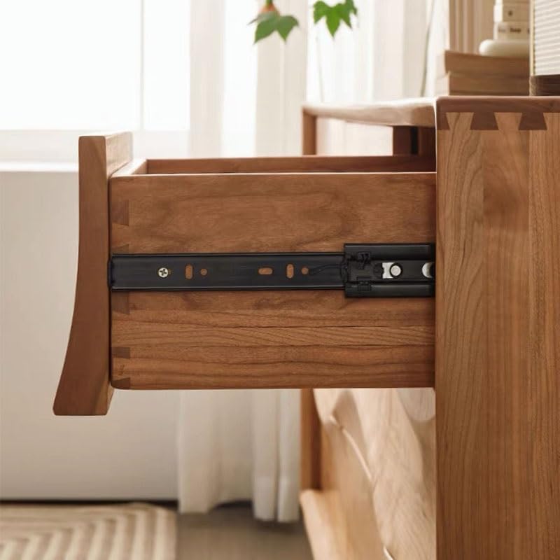 Sideboard Cabinet 160x45x75cm Solid Wood Home Entrance Storage Table, Cherry Wood Japanese Bedroom Storage Cabinet, Modern Living Room Storage Drawer Furniture Sideboard Cabinet with Drawers