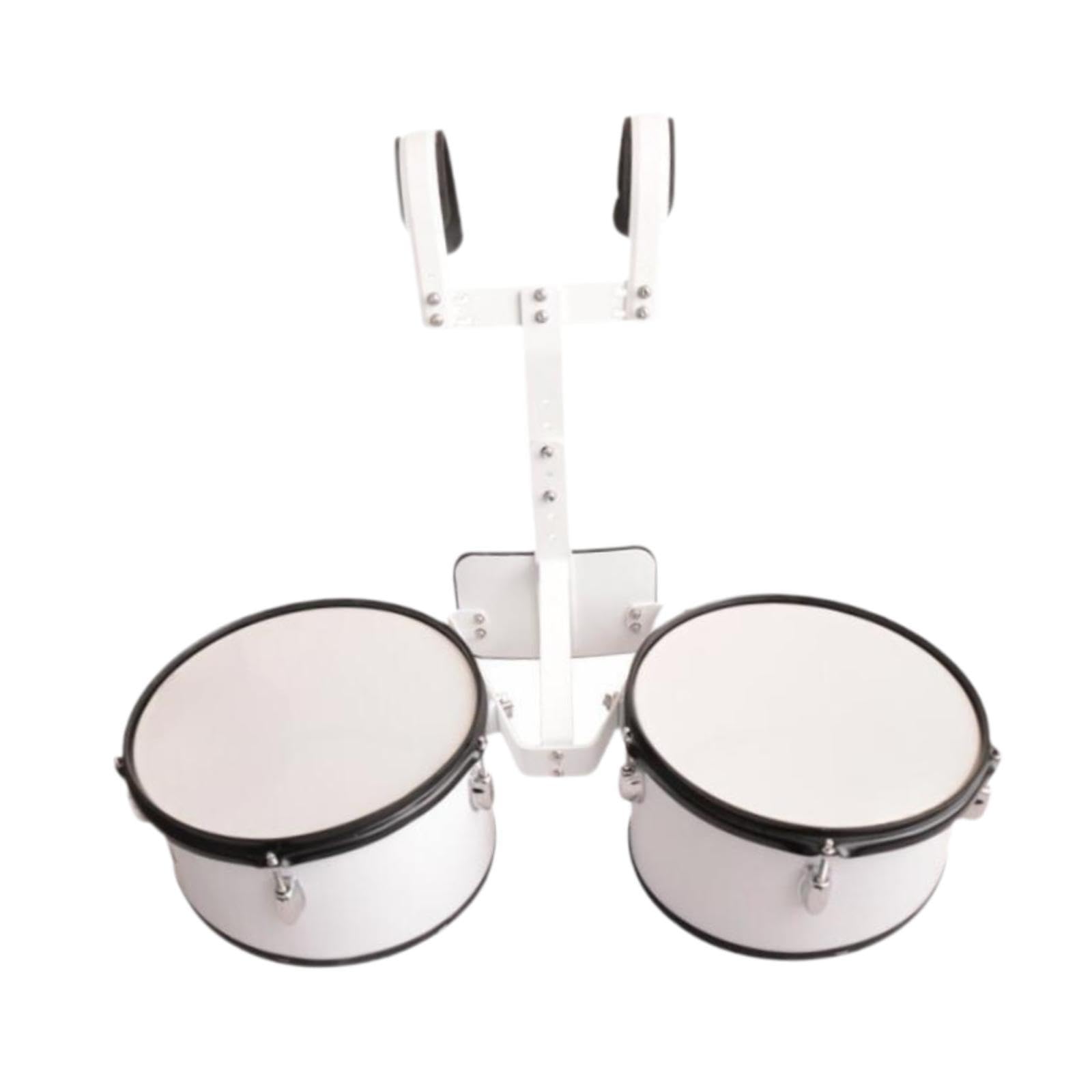 Marschtrommel Band Trommel mit Höhenverstellbarem Ständer Snare Drum Drum Set Gekoppelte Trommeln Aus Holz Metall für Ensembles Musikcamps Unterricht, Doppeltrommeln