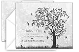DAONEG Funeral thank you cards with envelopes Celebration of life Floral Tree acknowledgment memorial Sympathy Christian Thank you notes (40 Pack)