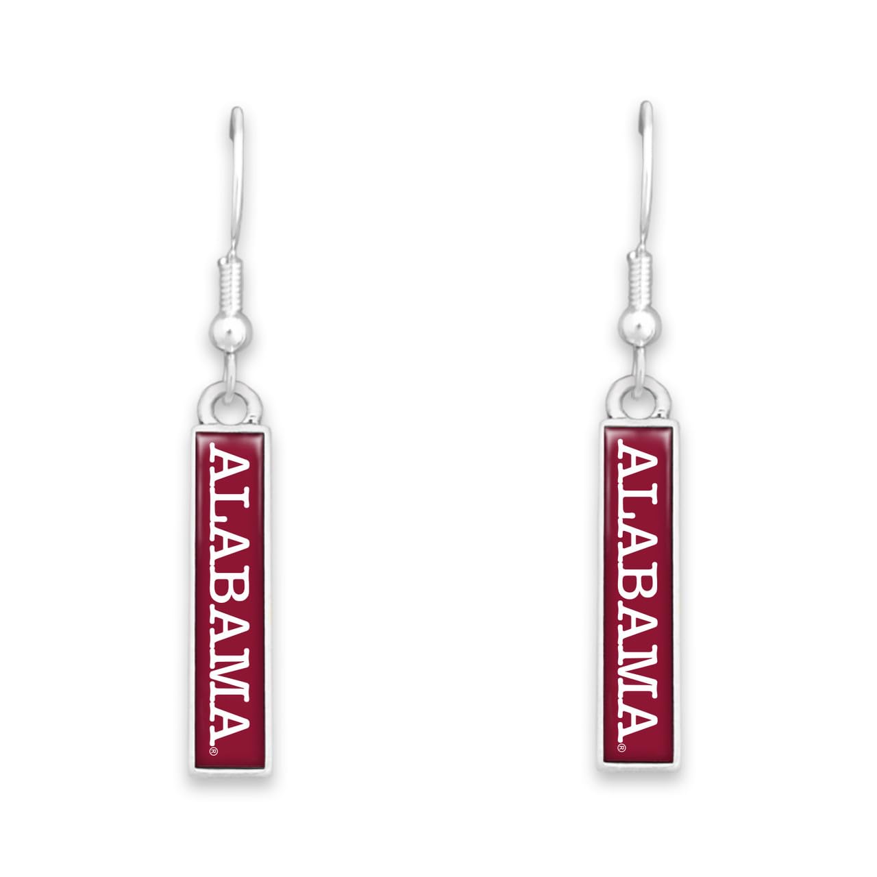 From the Heart Alabama Crimson Tide Nameplate Earrings Silver Jewelry Gift UA