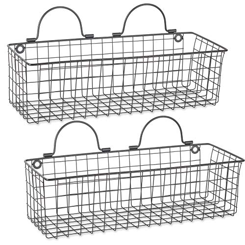 Dii Farmhouse Vintage Décor, Wire Wall Basket, Medium, Black, 2 Piece #TOP12