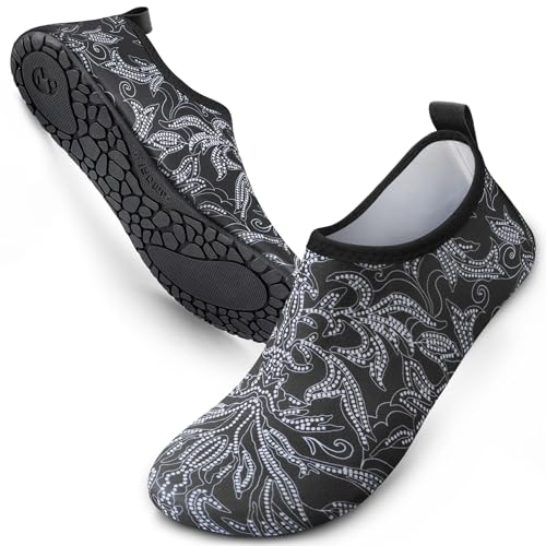 Image of SIMARI Water Shoes for Women Men Swim Aqua Socks Beach Pool Essentials Barefoot Surf River Boat Kayak Sea Yoga Sand Exercise Sport Accessories Breathable Quick-Dry Adult Youth Kid Size SWS001