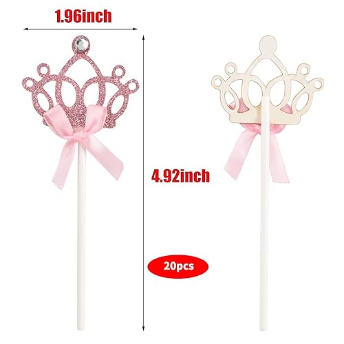 Miniatura 7 de HOKPA Decoración para cupcakes, corona con purpurina, decoración de tartas de princesa, mesa de postre para bodas, cumpleaños, baby shower,