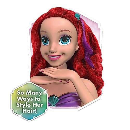 Just Play 87368 Disney Princess Just Play Shimmer Spa Ariel 8-Inch Styling Head, 20-Pieces, Red Hair thumb #3