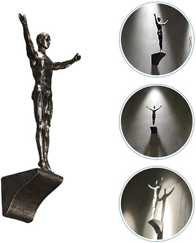 Miniatura 5 de IMIKEYA Decoración de pared de hombre buceo, escultura de pared, figura de hombre, arte de pared, figura pequeña, colgante de pared de resina,