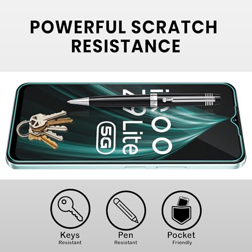 Image of FIRST MART Tempered Glass for iQOO Z9 Lite, 9H 0.3 mm Full-Glue Screen Protector with Cable Protector, 3D Edge-to-Edge, HD Clear, Case-Friendly, Black, Pack of 1