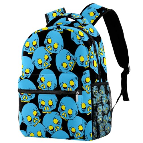 Sac à dos adolescents crâne parfait pour le collège et l'école 29.4x20x40cm
