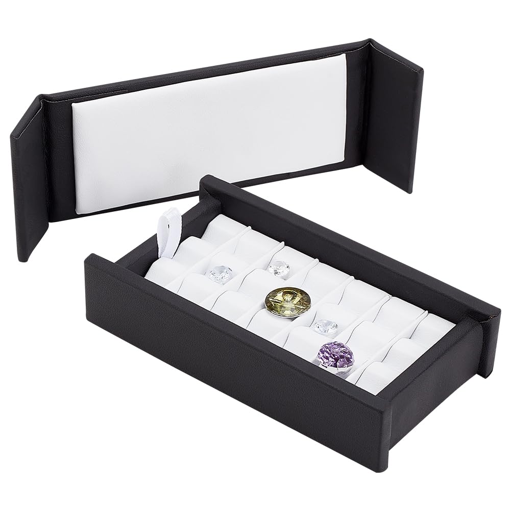 PH PandaHall 21 Raster Edelsteine Lagerung Container Edelstein-Schmuck-Box Ring Diamant Stein Lagerung Boxen Ring Case Organizer für Edelsteine Münzen Schmuck Displaying 12x6.5x2.6cm Fashion