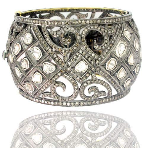 costozon antique bracelets 17.6 Tcw Rose Cut Diamond 925 Sterling Silver vintage style jewellery