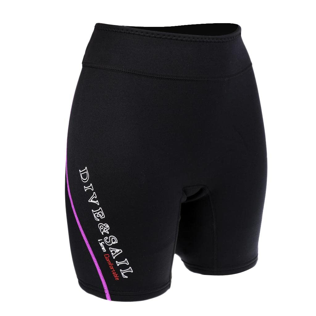 SM SunniMix Pantaloncini Muta Uomo Donna Pantaloncini in Neoprene 1.5mm Pantaloncini da Sub Protezione UV Pantaloncini Neoprene Surf, Donna Viola, L