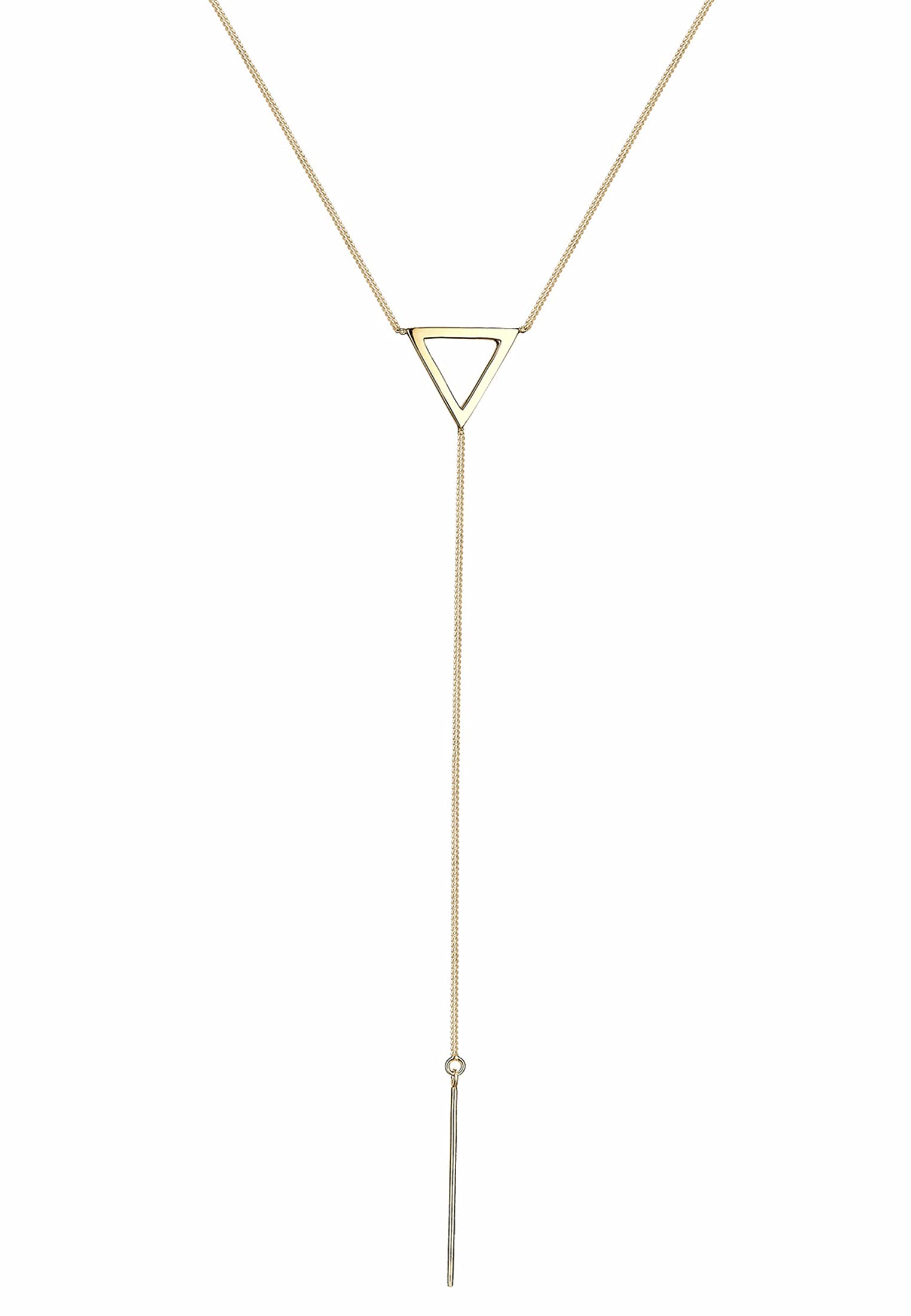 Elli Women Necklace Y-Shape Triangle Gold Plated 925 Silber Length 60cm 0106121016