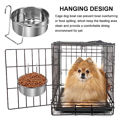 FANGZHE Hundenapf zum Einhängen, Hundenapf zum Aufhängen,Stabiler,langlebiger Hundenapf aus Edelstahl,Hängender Futternapf, Wassernapf,Hängender Futternapf im Käfig,Geeignet für Katzen,Hunde usw