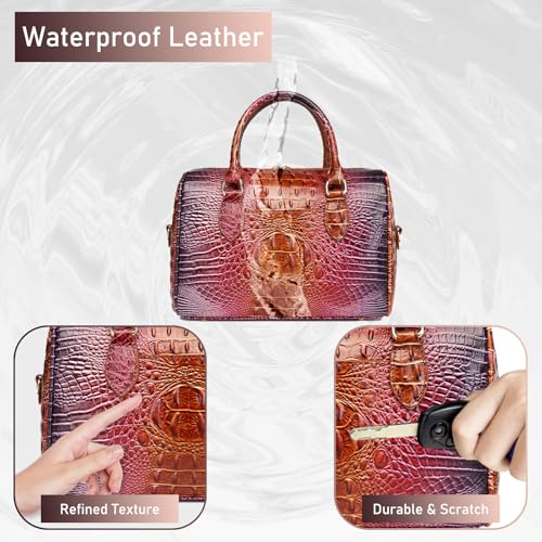 Image of Makcr Joacbv Top-Handle Crocodile Purses For Women Crossbody Leather Bags Trendy Large Capacity Tote with Shoulder Strap