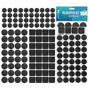 Shinfly Filzgleiter Set 104 Stück Möbelgleiter