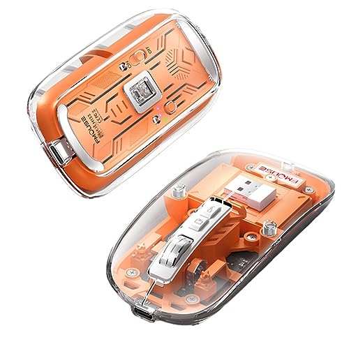 Image of M133 2.4GHz USB Wireless Mouse, Bluetooth 5.1 Connection, 3 Modes, Transparent, Lighted, Silent, Ultra-thin, Wireless, Rechargeable, 5 Buttons, Compatible with iPhone /iPad /IOS13 or