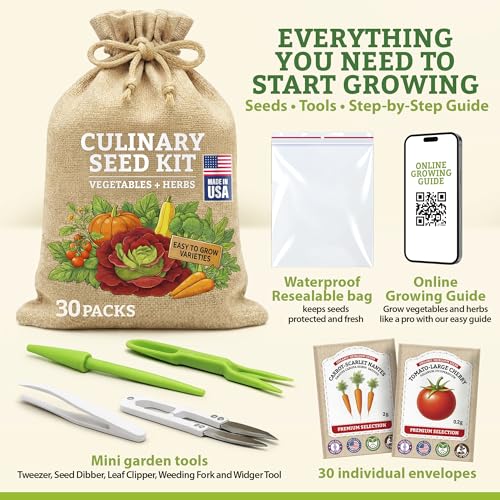 Vegetable/Herb Seeds Variety Pack - 30 Heirloom Seed Gift Kit - Made in USA - Image 3