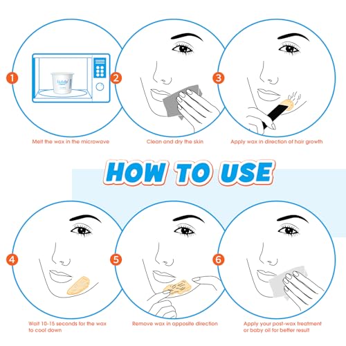 Face Waxing Kit for Women, Microwave Hard Wax Hair Removal Kit for Eyebrow, Face & Lip, New Eyebrow Waxing Kit with Shaper Tape
