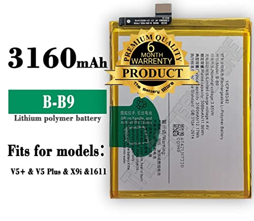 Image of THE BATTERY STORE Orignal B-B9 Battery for vivo Compatible for VIVO V5 Plus /VIVO 1611 / X9 / X9i / X9 Plus Battery High Capacity Battery Backup with 6 Month Warranty.carefully check your model and purhase. (FOR VIVO B-B9)
