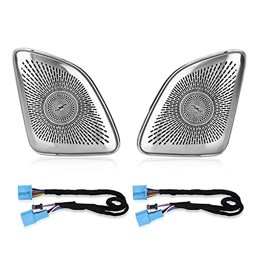 4pcs 64 Color Door Speaker Audio Player Ambient Light Cover Trim Car Door Stereo Speaker Loudspeaker Cover Trim Tweeters Speaker Cover Trim for Mercedes Benz GLE GLS Class W167 X167 2020+