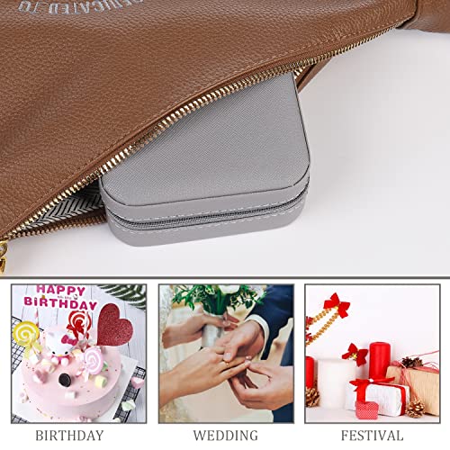 Image of KElofoN Travel jewelry case Travel jewelry box Travel Jewelry Organizer Small Jewelry Organizer Box Gift for Girls Women with Mirror(Grey)