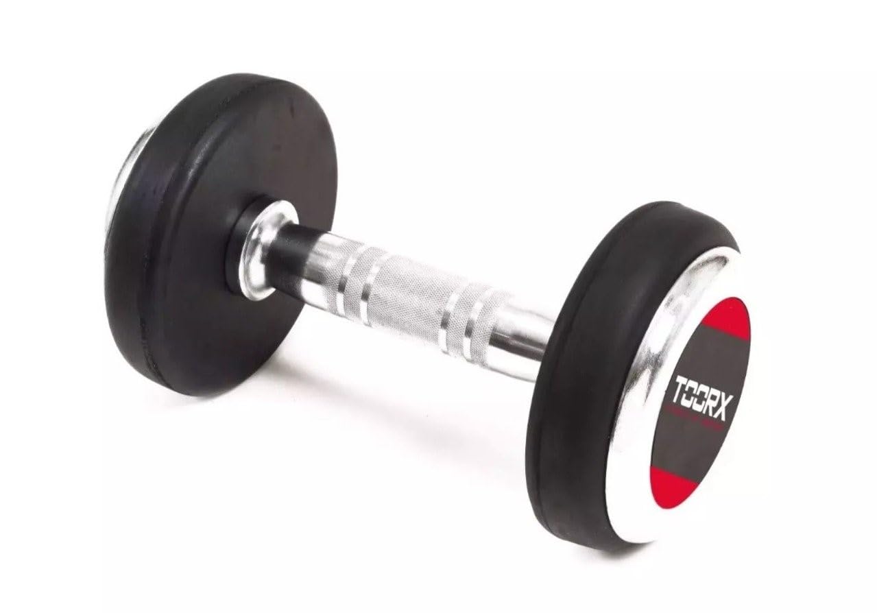 Toorx Manubri Professional Gommati 28Kg, DUMBBELL, Nero, Knurled Grip