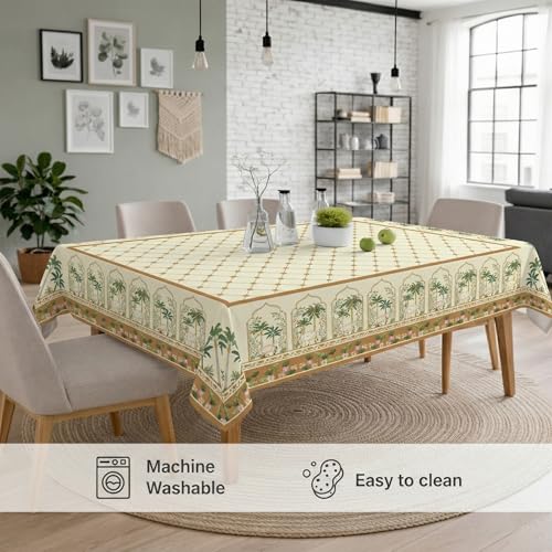 Image of STITCHNEST 'Tavola Luxe Series' Dining Table Cover 60x90 Inches | 6 Seater - 8 Seater Rectangular Dining Table Cover | Premium Fabric, Washable & Colour Fast