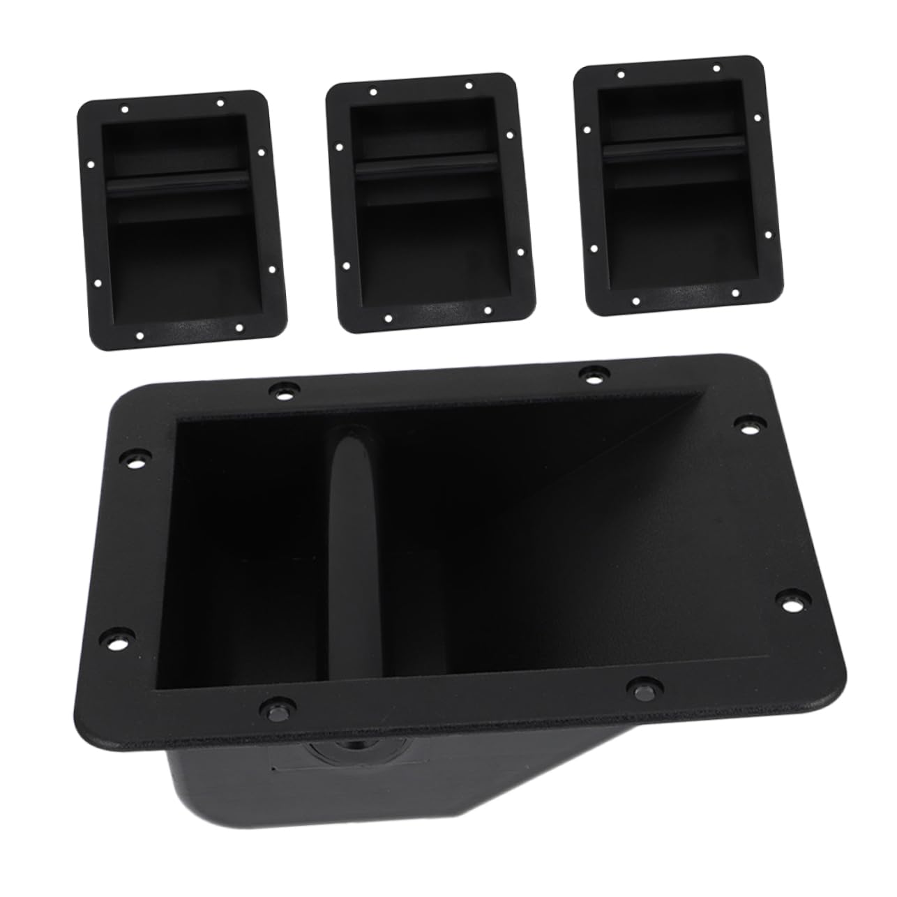 VILLCASE 4 Asas de Plástico Negras Mango Cómodo Pequeños Orificios para Altavoces Paquete de 4 Piezas Accesorios para Subwoofer y Puerta de Garaje