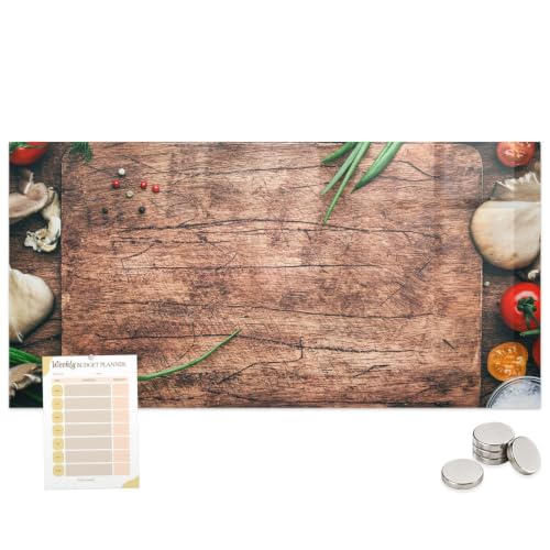 Tablero imantado de metal para notas familiares en la cocina y mural de pared decorativo