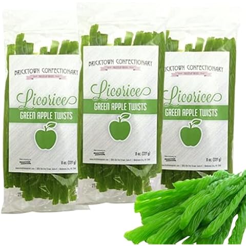 Green Apple Licorice - 3 PACK - Fat Free Gourmet Licorice Twists Cover