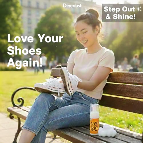 Image of Quick Shoe Cleaning Kit - 150ml Shoe Foam Cleaner & Medium Bristle Brush | Sneaker, Sports & Canvas Shoe Stain Remover Foam Spray | White Shoe Cleaner Kit