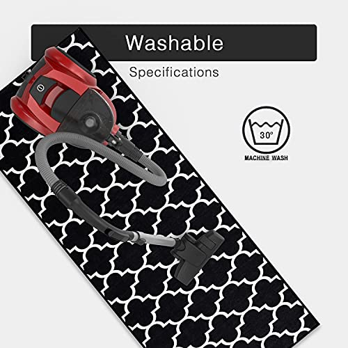 Wunderlin Trellis Kitchen Runner Rugs Collection Non-Slip Kitchen Washable Rugs For Kitchen Floor Set Carpet Kitchen Rugs Sets Of Two (Black) #TOP3
