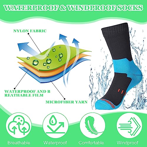 Jiuguva 4 Pairs Waterproof Socks for Men Women Unisex Breathable Outdoor Cycling Wading Running Hiking Skiing Socks4