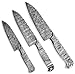 Hercules Knives Custom 3Pcs Set Of Chef Knife - Kitchen Knife Hand Forged Hammered Damascus Steel Blank Blade Handmade Knife Making Supply (DAMASCUS BOLSTER)