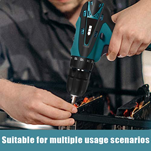 Einstellbare wiederaufladbare elektrische Bohrmaschine mit Li-Ionen-Akku Ergonomische Akku-Bohrmaschine mit Variabler Geschwindigkeit zum Schrauben, Befestigen und leichten Bohren von Holz und Ku – Bild 3