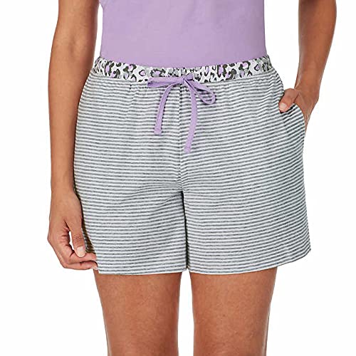 Image of Carole Hochman Women's 4-Piece 100% Cotton Pajama Set - V-Neck T-Shirt, Tank, Capri Pants & Shorts with Drawstring & Pockets