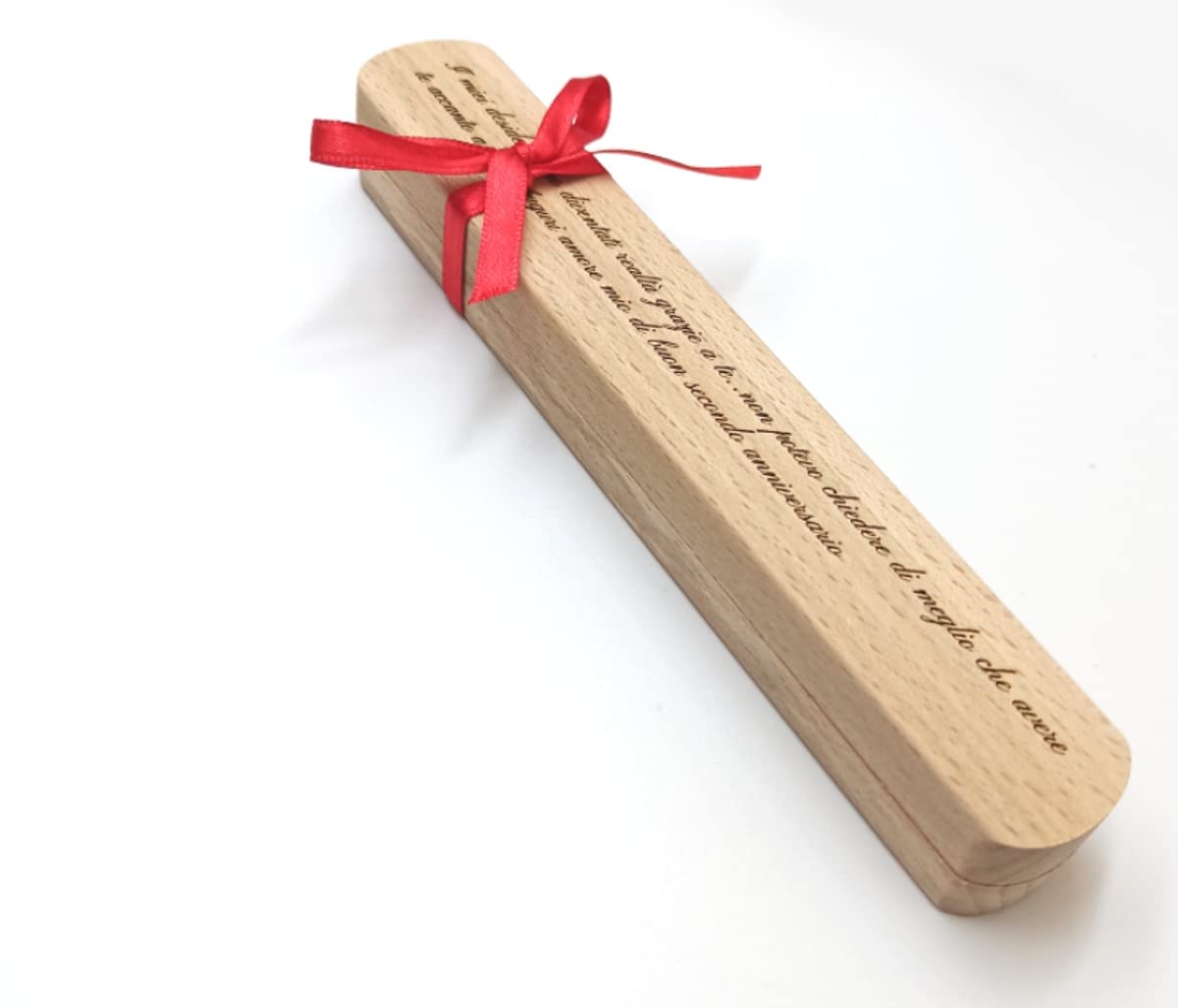 Penna a scatto in bamboo inchiostro nero con touch screen e scatola in legno personalizzati con incisione laser Top Tie