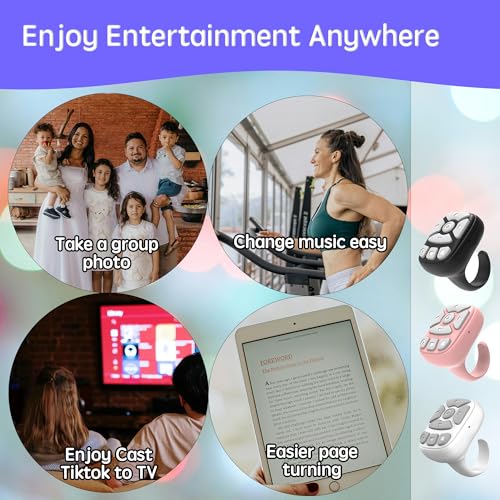 Novzix TikTok Scrolling Ring Microphone Remote Control,fingertip wireless bluetooth remote control;f