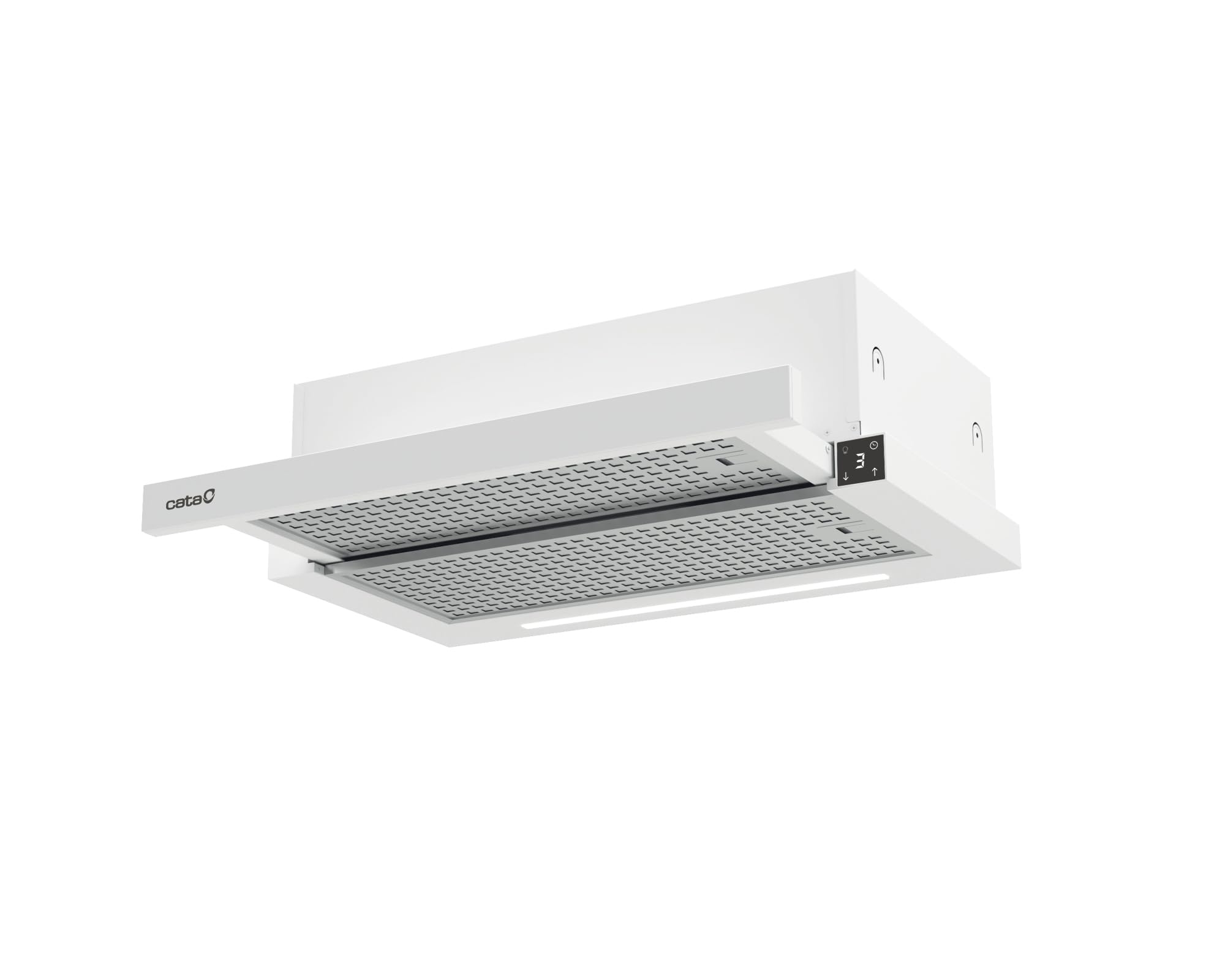 CATA TFH 6430 GWH Campana Extractora Telescópica de 60 cm, 391 m³/h, 4 Velocidades 3+1 Turbo, Control Táctil con Display, Motor Brushless, LED Regulable, Clase A+, Blanco
