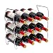Sorbus 3-Tier Stackable Wine Rack - Classic Style Wine Racks for Bottles - Perfect for Bar, Wine Cellar, Basement, Cabinet, Pantry, etc - Hold 12 Bottles, Metal (Silver)