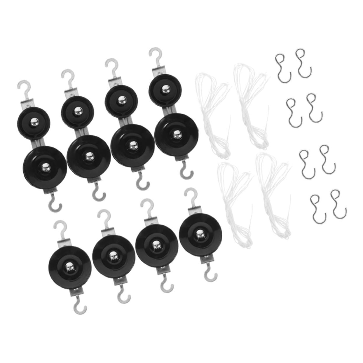 OUNONA Climbing Pulley 2 Sets Pulley System Weight Pulling Swivel for Cable Greenhouse Track