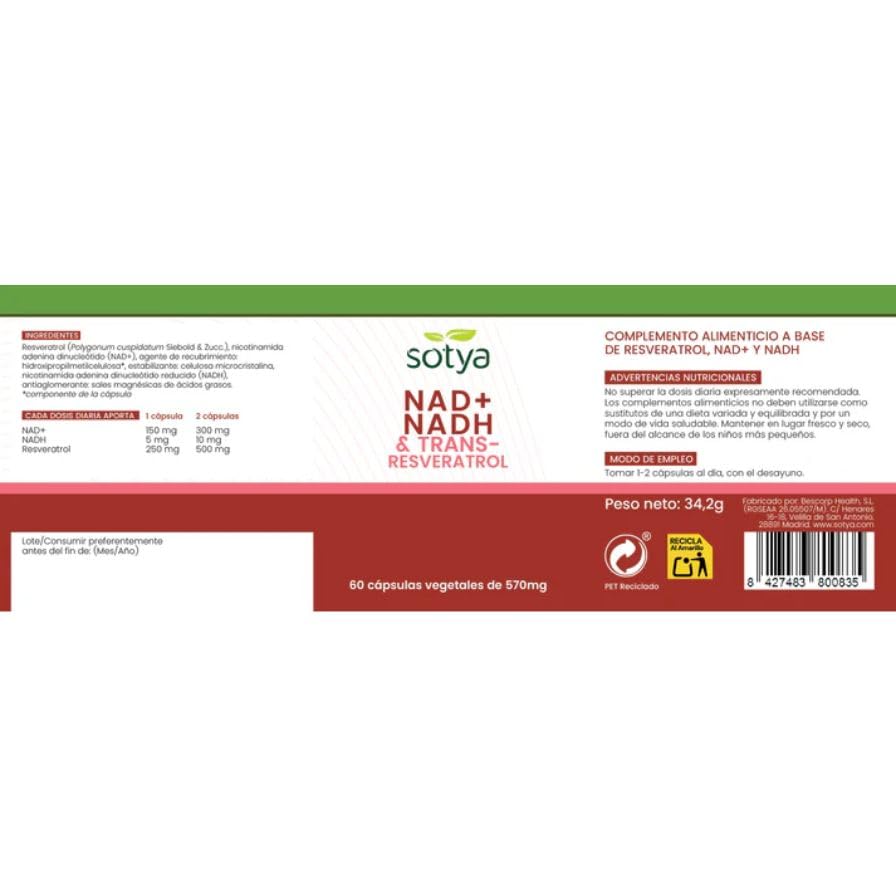 Pack 2 und. NAD NADH Trans Resveratrol 60caps