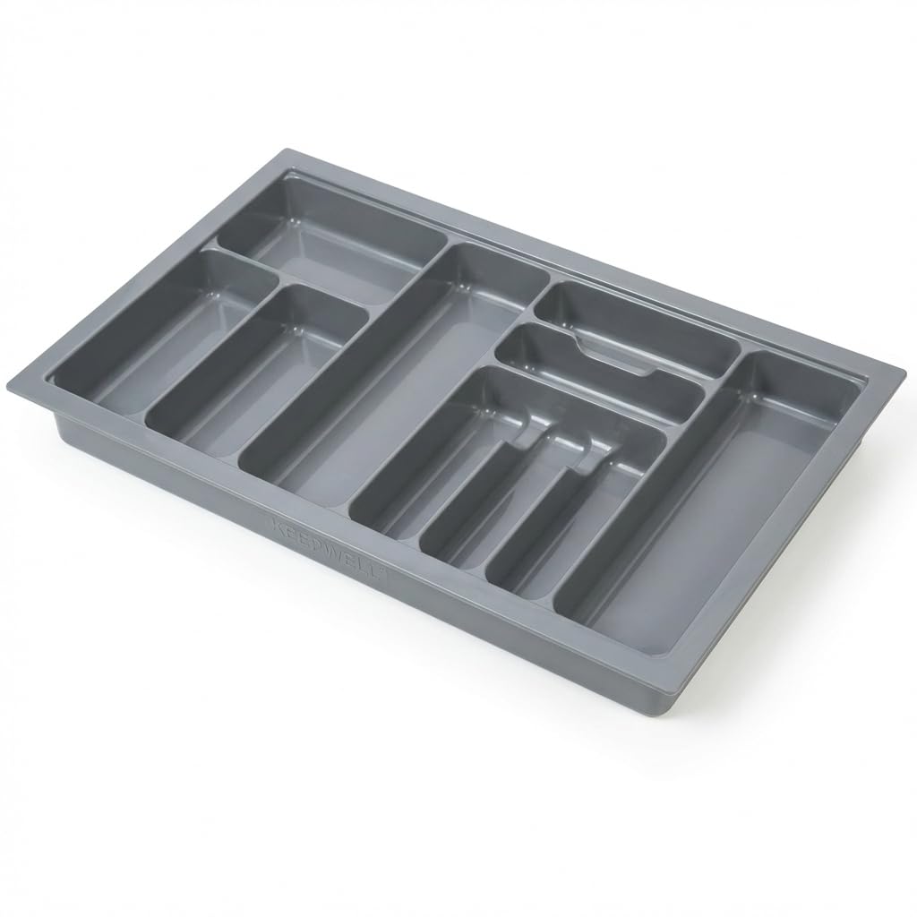 - Cutlery tray for Kitchen Drawer/Cutlery Organizer Tray/Cutlery Organizer Tray for Modular Kitchen Basket (Grey, 32.7X18.7 Inch, Polyvinyl Chloride) 83 x 47.5 CM, Cosmetics