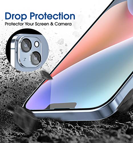 Image of amFilm OneTouch for iPhone 14 Screen Protector 6.1'' Tempered Glass | Auto-Alignment, 30s Install, Bubble Free, Scratch & Drop Protection, HD Clear, Camera Lens Protector[2+2 Pack] (14-6.1'')