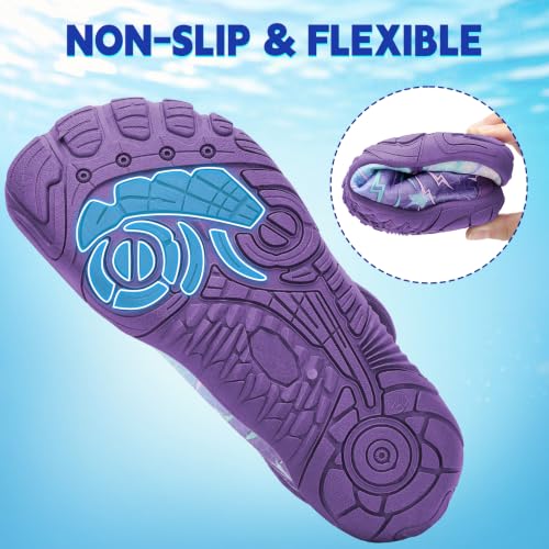 Image of Kids Water Shoes Boys Girls - Wide Toe Box Quick Dry Barefoot Shoes Breathable Non Slip Aqua Athletic Sneakers for Swim Beach Pool Kayak Hiking Sand Walking Travel Essentials (Little Kid /Big Kid)