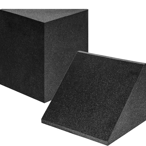 Foroomaco 2 Pack Delta Bass Traps for Wall Corners, 16.5'x15.8'x12' Acoustic Foam for Sound...