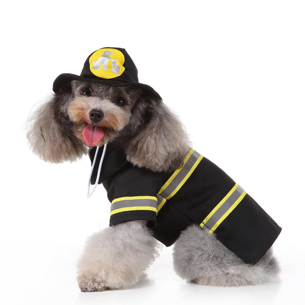 POPETPOP 1 set abbigliamento per animali domestici ha Babbo Natale Costume di Babbo Natale Cappello Cane Cosplay Babbo Natale Vestito Animali Domestici Costume da pompiere Pet Dog Vestiti Performance