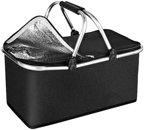 バッグ Picnic basket carry/shopping carry cart Foldable Shopping Basket 30 L Family Shopping Bag Carry Basket