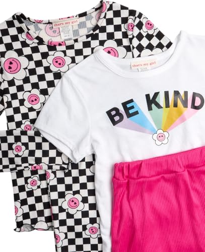 Image of that's my girl Girls Leggings Set - 4 Piece Mix and Match Flare Leggings, Short and Long Sleeve T-Shirt, Skort : Made in USA