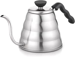HARIO VKB-120HSV V60 Buono Drip Large Stovetop Stainless-Steel Gooseneck Pour-Over Kettle, 1.2 Litre, Aluminium, Stainless Steel