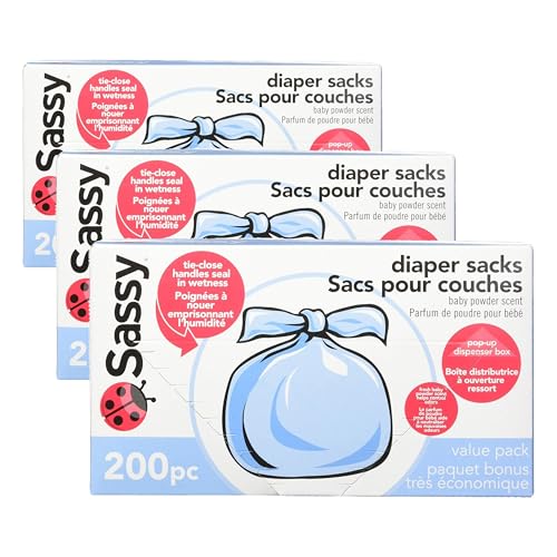 Image of Sassy Baby Disposable Diaper Sacks, 200 Count, Packaging may vary (Pack of 3)